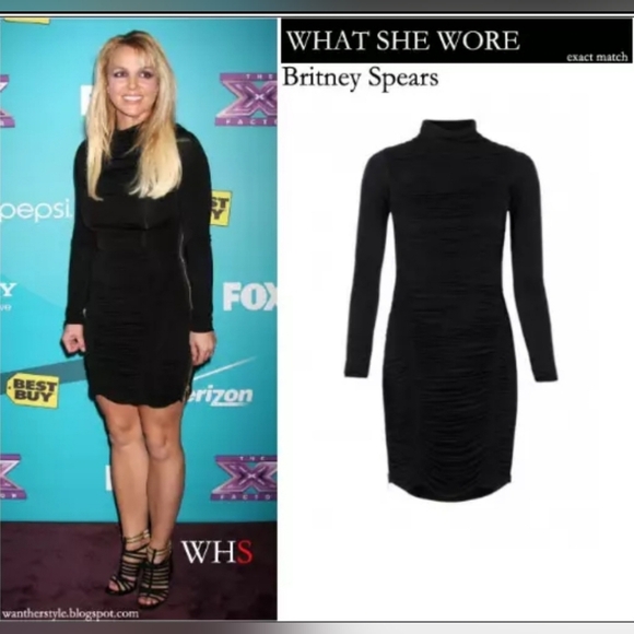 All Saints Dresses & Skirts - All Saints Barre Ruched Long Sleeved Gold Zipper Dress, Size 2